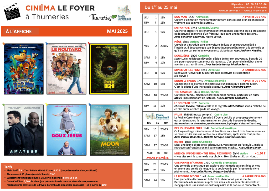 cinema le foyer mai 2025