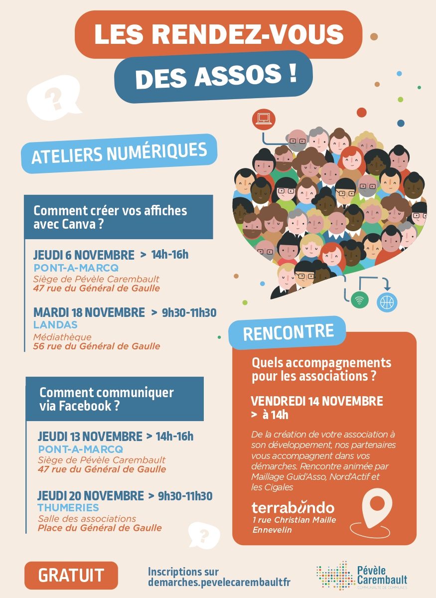 Flyers les ateliers numériques pour les associations