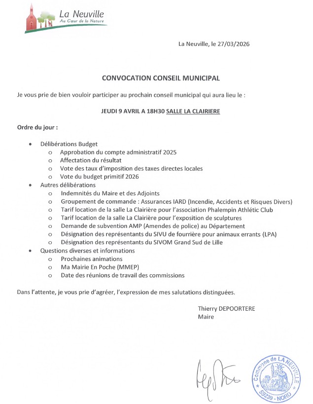 convocation conseil 09.04.26